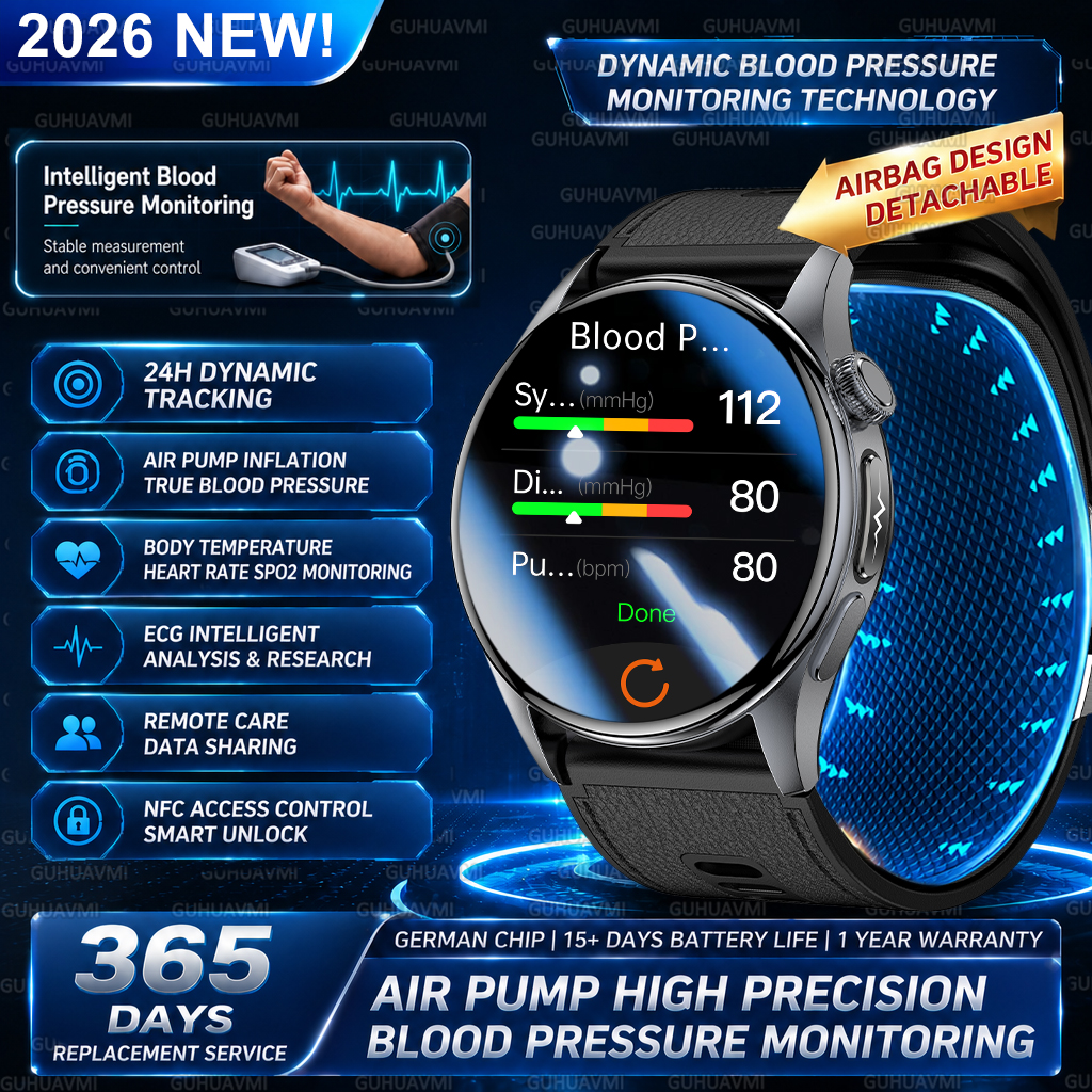 Musical Instrument No Touch - 2026New Air Pump+Airbag Inflatable Cuff Smartwatch