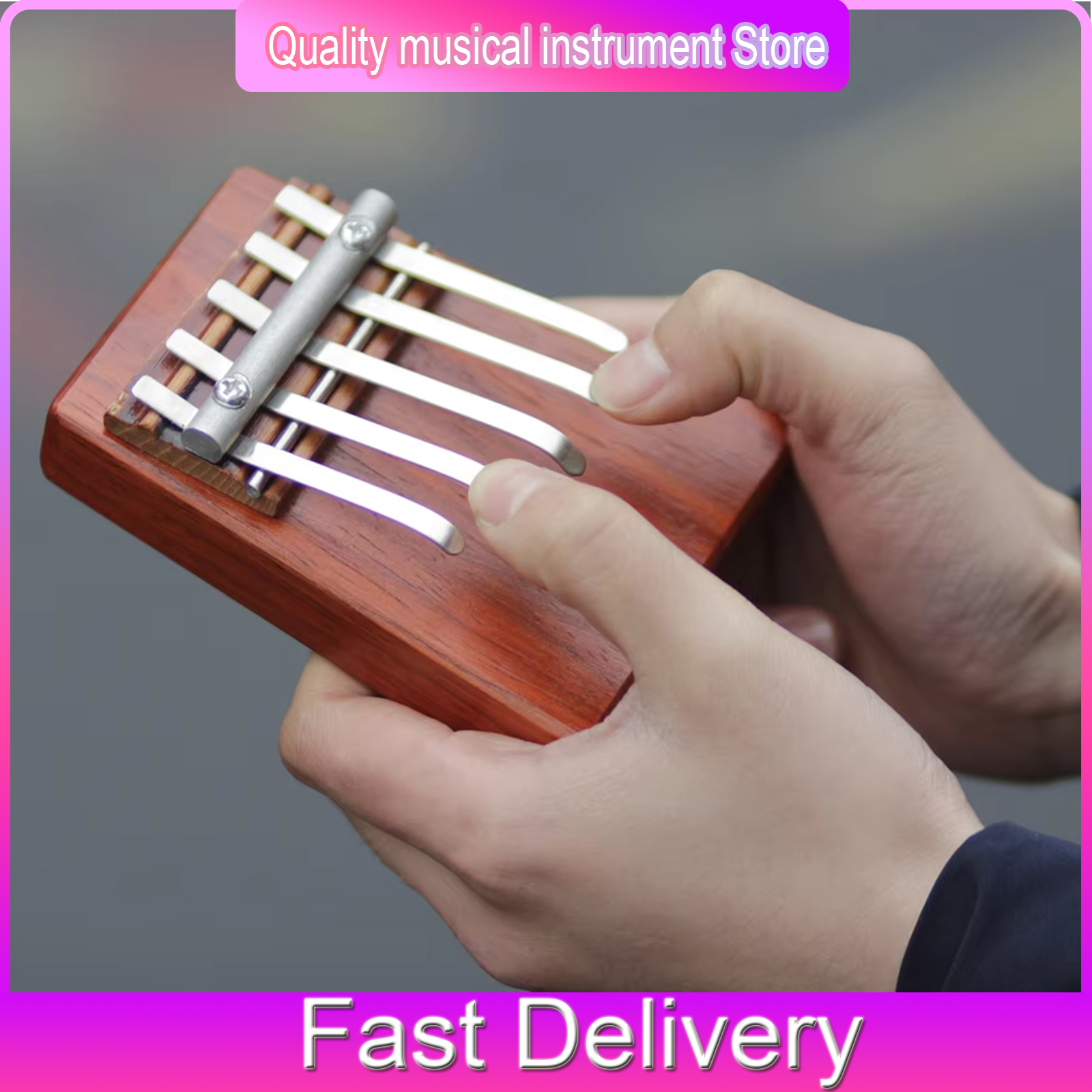 Musical Instrument Of Keyboard - 5 Tone Thumb Piano Acacia Material