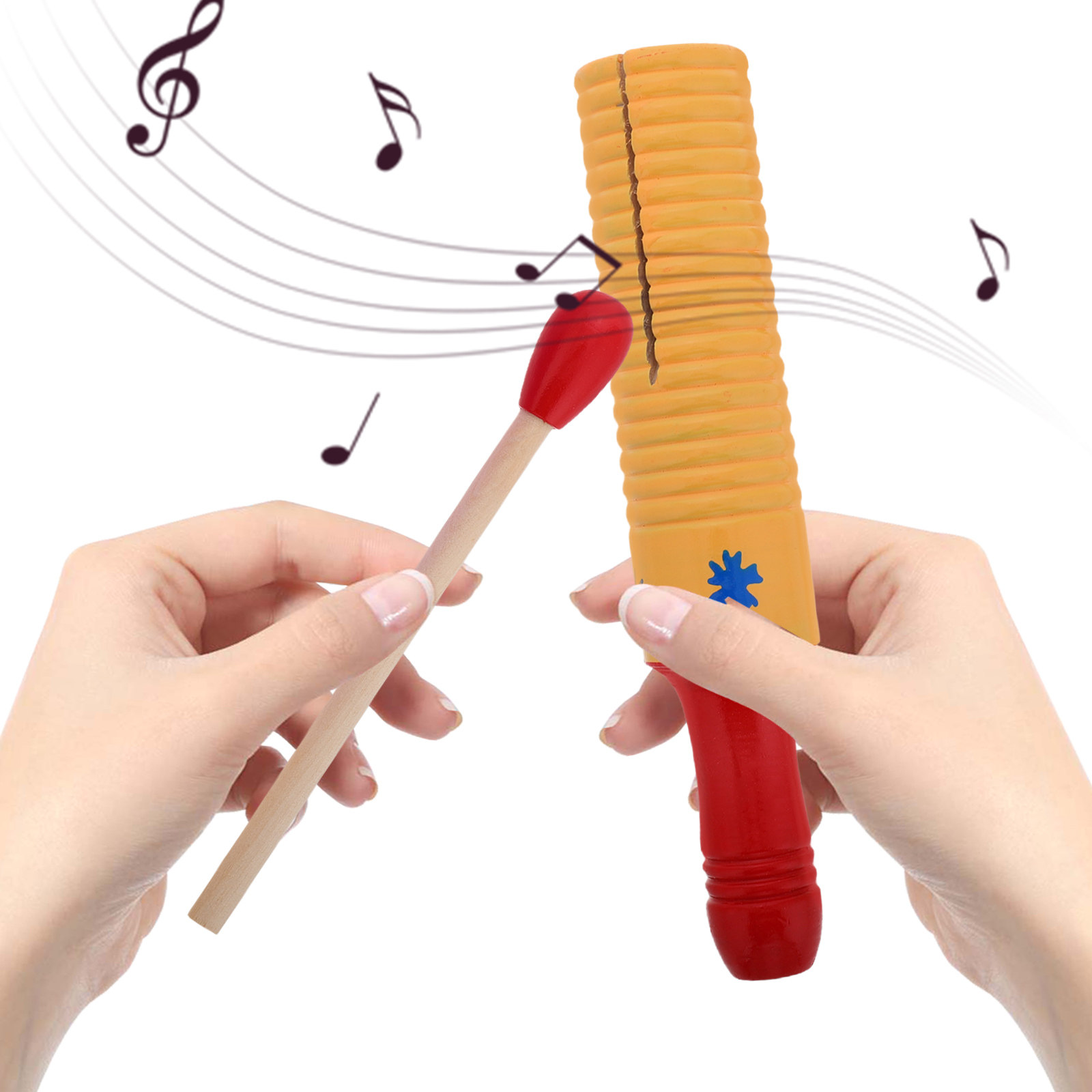 Musical Instrument For Toddlers - Wooden Rhythm Block with Stick Montessori