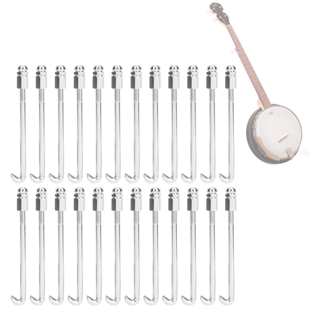 ​24pcs Silver ​Banjo Hooks​ Re - مراجعة Musical Instrument Banjo وسعره