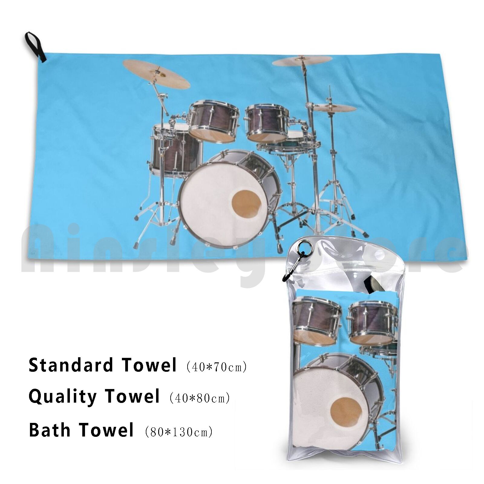 Drums Illustration Bath Towel  - مراجعة Musical Instrument Images وسعره