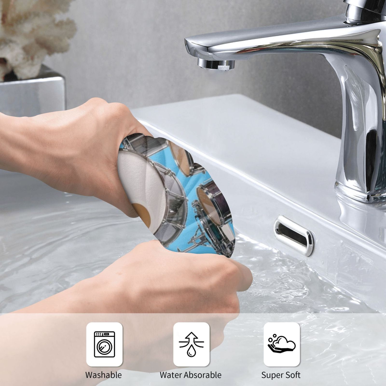 Drums Illustration Bath Towel  - مراجعة Musical Instrument Images وسعره