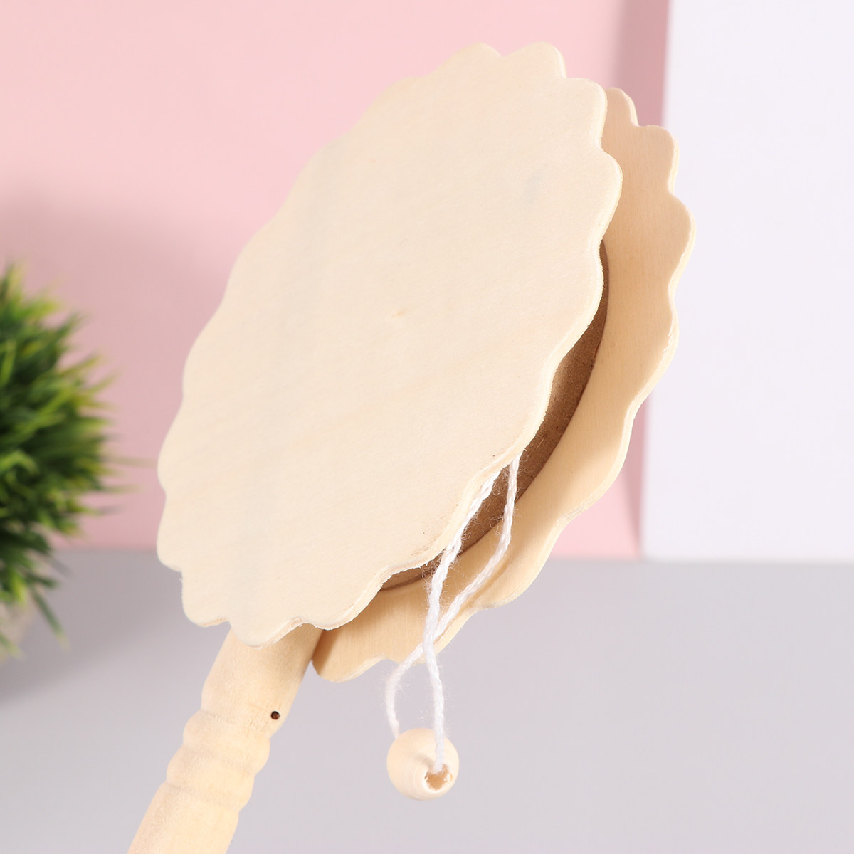 5Pcs A Drum Shaped Rattle Wood - مراجعة Musical Instrument For Toddlers وسعره