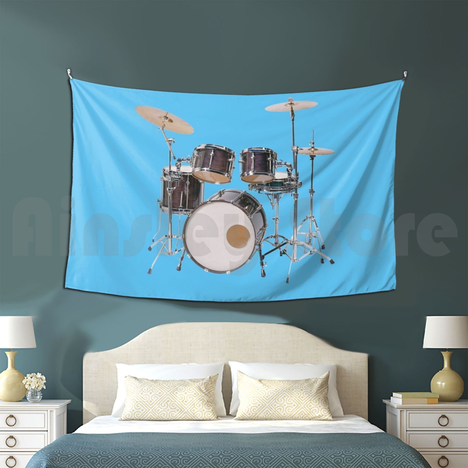 Drums Illustration Tapestry Li - مراجعة Musical Instrument Images وسعره