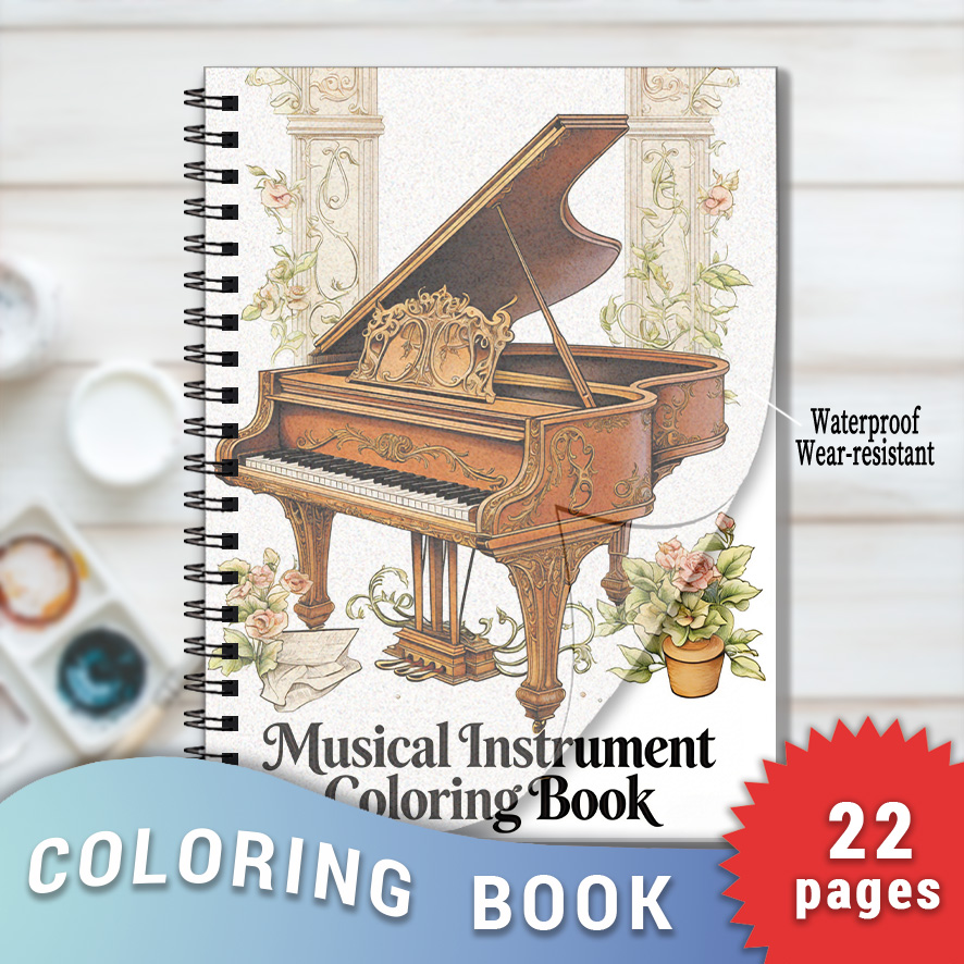 Vintage Grand Piano Musical In - مراجعة Musical Instrument Coloring Pages وسعره
