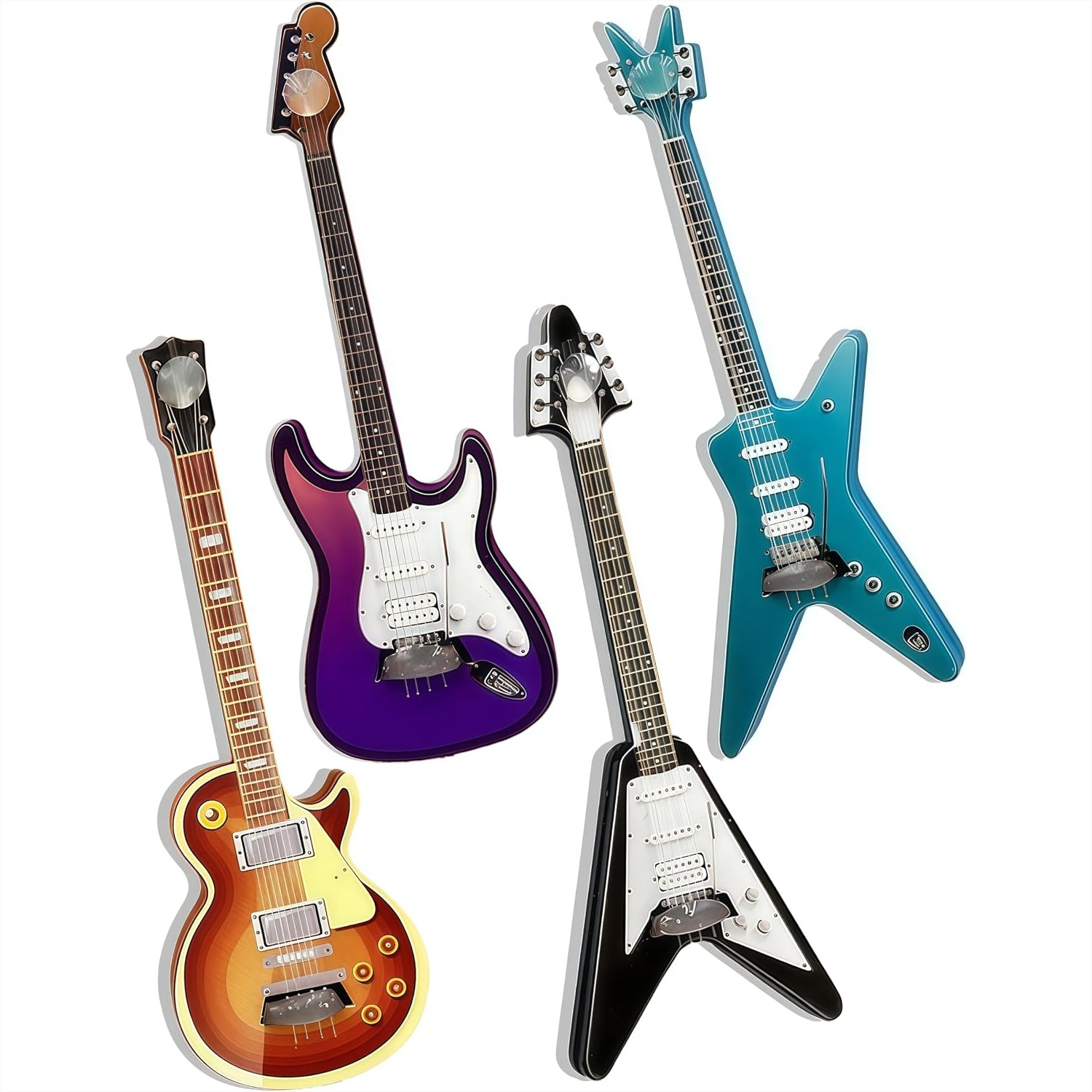 4 Pcs Guitar Fridge Magnets, W - مراجعة Musical Instrument Images وسعره