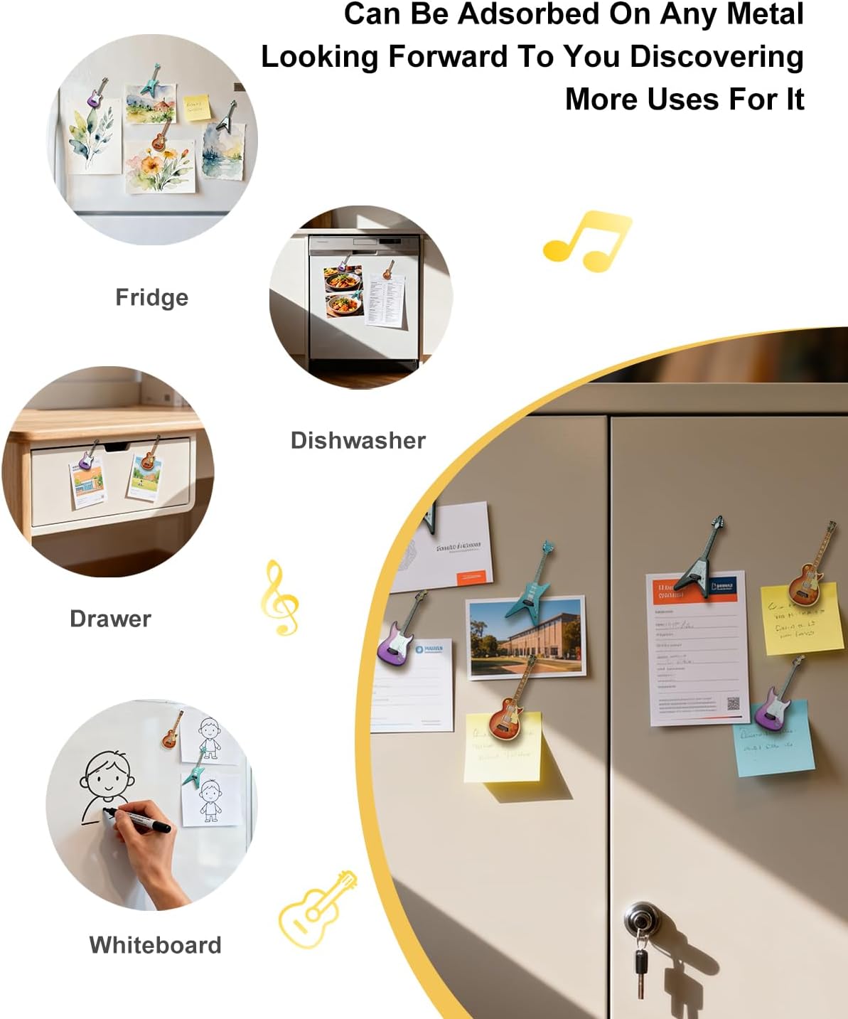 4 Pcs Guitar Fridge Magnets, W - مراجعة Musical Instrument Images وسعره