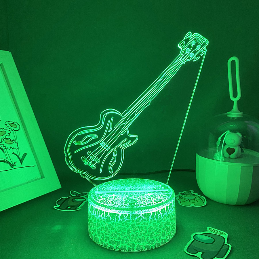 Guitar 3D Illusion LED Night L - مراجعة Musical Instrument No Touch وسعره