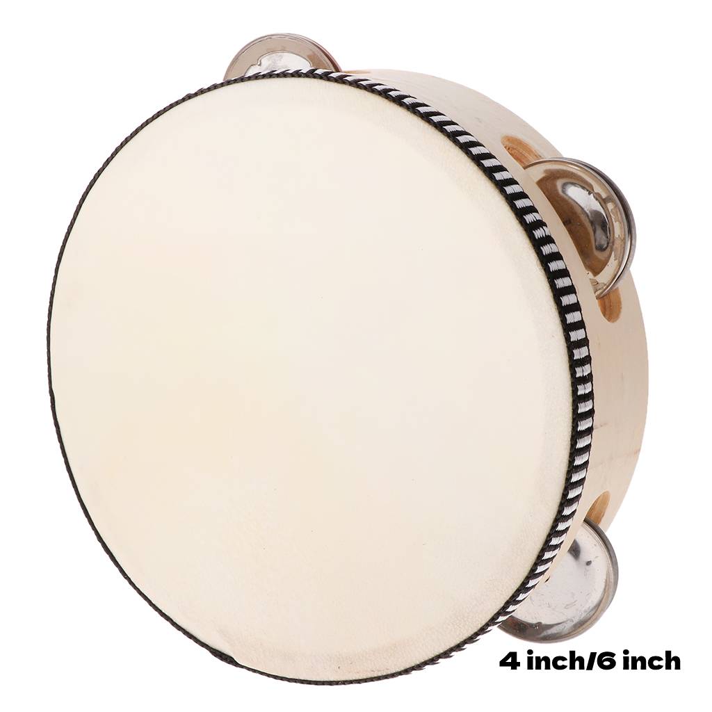 4/6inch Hand Held Wooden Tambo - مراجعة Musical Instrument For Toddlers وسعره