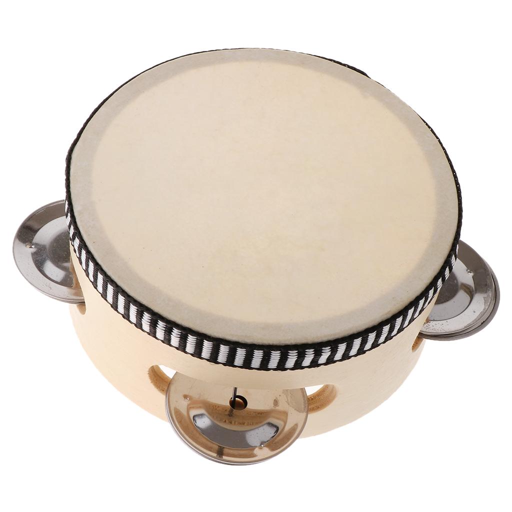 4/6inch Hand Held Wooden Tambo - مراجعة Musical Instrument For Toddlers وسعره