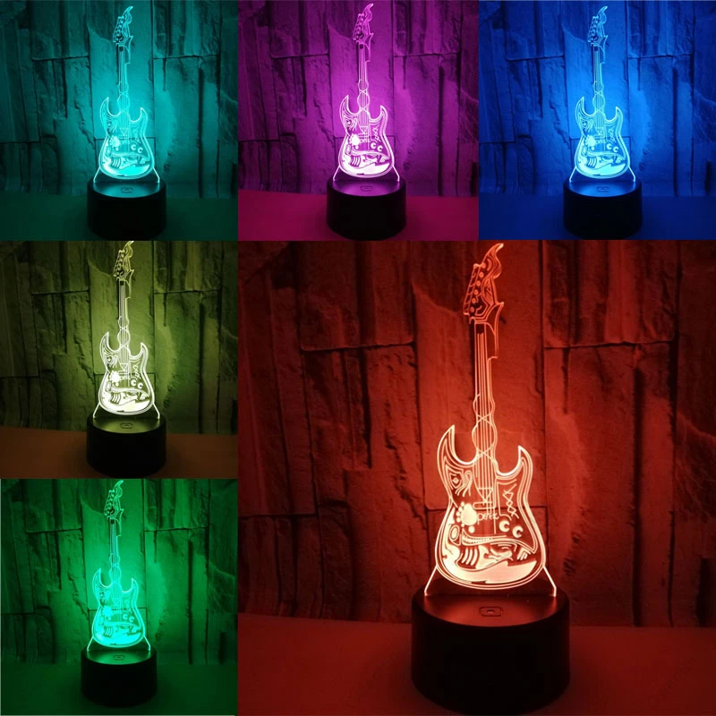 3D Illusion Night Light Led US - مراجعة Musical Instrument No Touch وسعره
