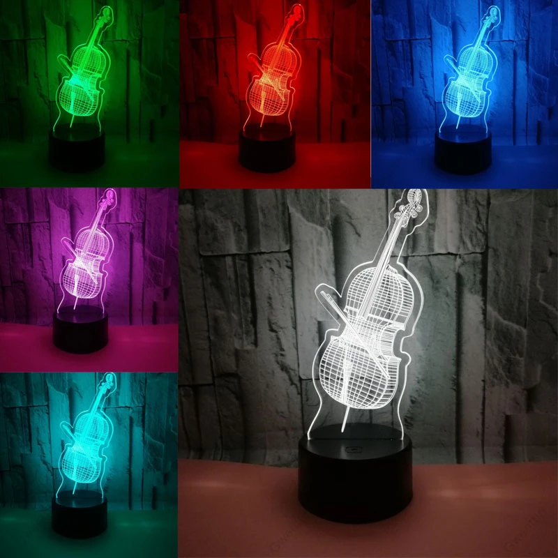 3D Illusion Night Light Led US - مراجعة Musical Instrument No Touch وسعره